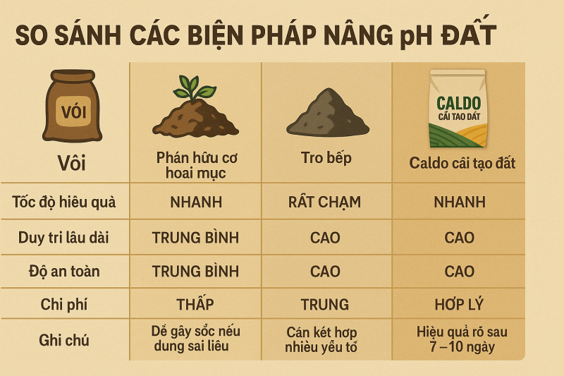 các biện pháp nâng pH đất