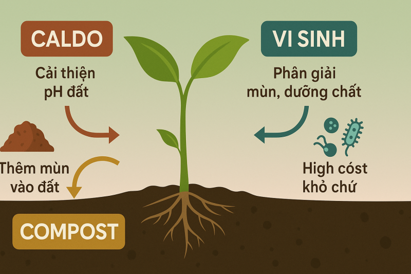 Kết hợp hữu cơ, vi sinh và CALDO