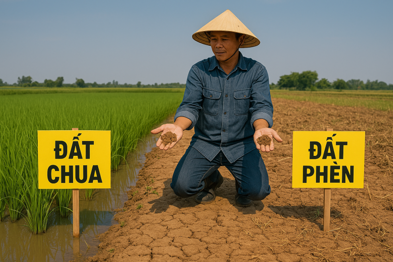 Phân biệt đất chua và đất phèn