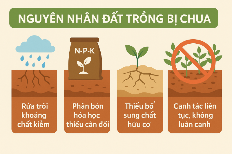 Nguyên nhân đất trồng bị chua