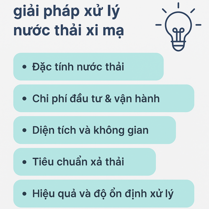 Những yếu tố cần cân nhắc khi chọn giải pháp xử lý nước thải xi mạ